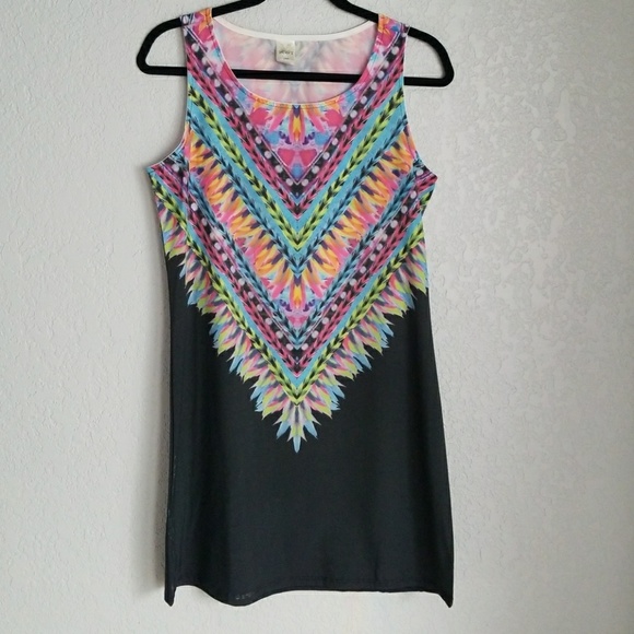 Summer Dress Black & Neon - Picture 1 of 3